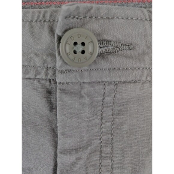 Eddie Bauer Womens Slightly Curvy Cropped Cargo Pants Gray Size 14 Roll Tab Cuff - Picture 7 of 16